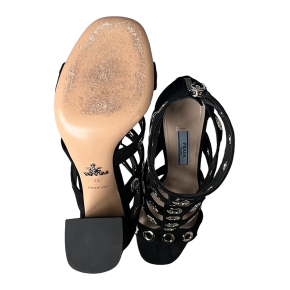 PRADA Rivet Studded Caged Sandal - Picture 4 of 6